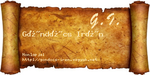 Göndöcs Irén névjegykártya